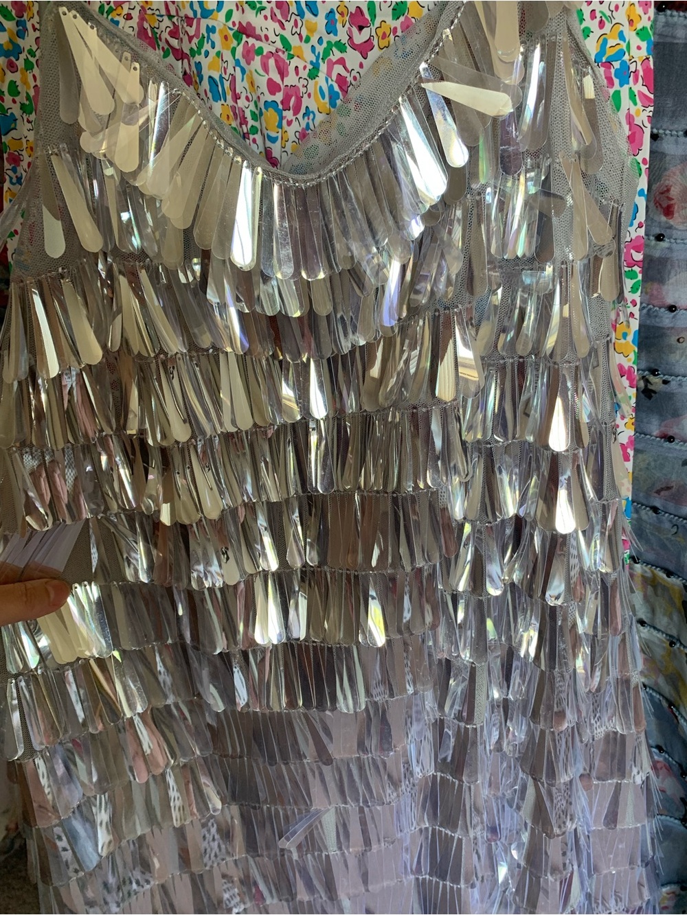 Brand New Retrofete Metallic Fringed Mini Dress - Picture 4 of 5